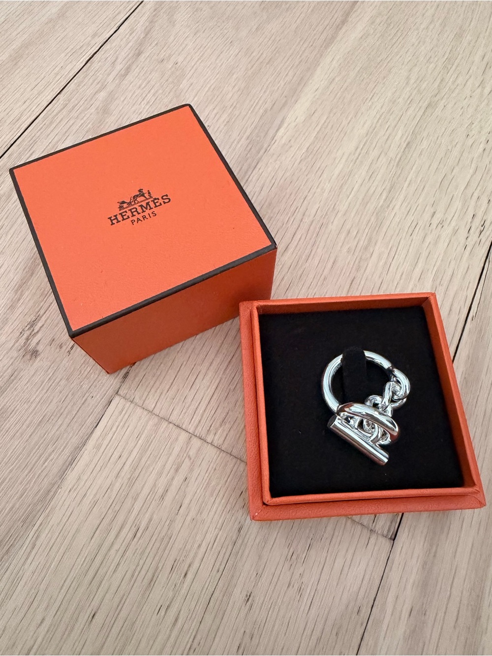 Hermes New Sterling Silver Croisette Ring Large Model Size 54